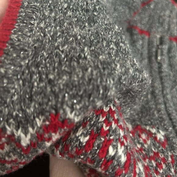 Northern Reflections Women's Heathered‎ Knit Vest Fair Isle Sz XL Zipper Sparkle - Picture 3 of 6